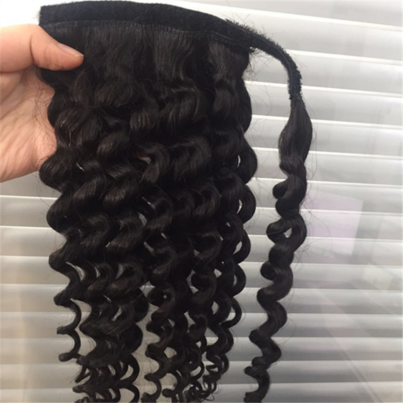 100 Indian human hair cutical aligned human hair ponytail YL266